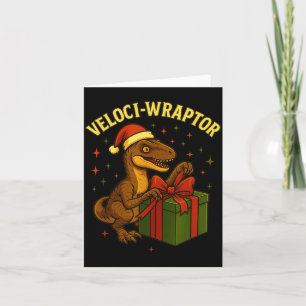 Cartão Velociraptor Natal Divertido Trocadilho Veloci-wra