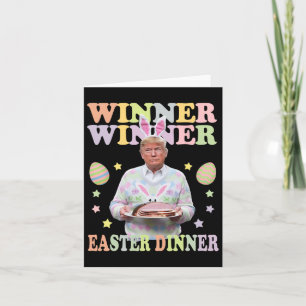 Cartão Vencedor da Páscoa Janta Presidente Trump Happy