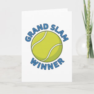 Cartão Vencedor do Grand Slam Bola de Tênis Campeão Espor