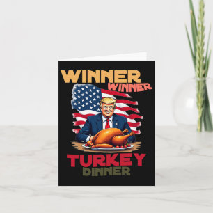 Cartão Vencedor do Trump Ação de Graças Turquia Janta Coo