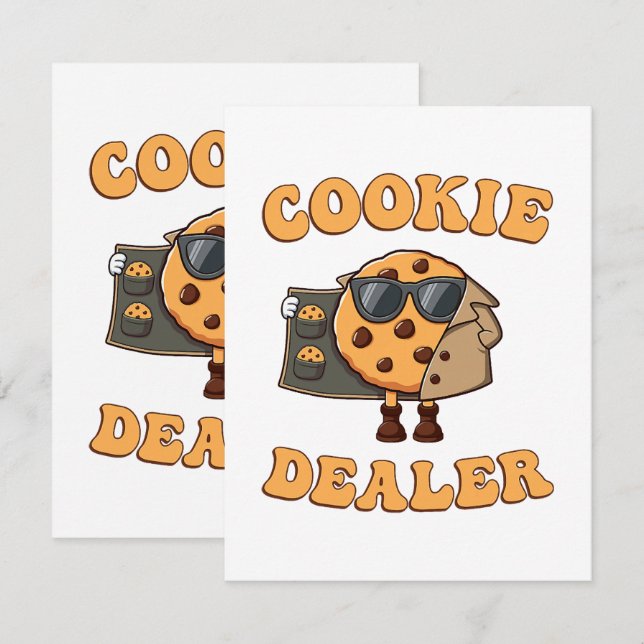 Cartão Vendedor de Biscoitos Cozimento Divertido (Frente/Verso)