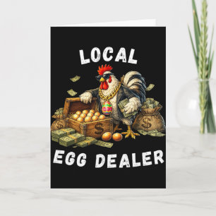 Cartão Vendedor de Ovos Local Humor de Galinha de Páscoa