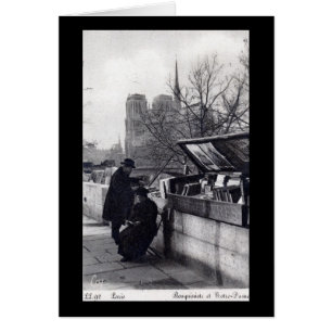 Cartão Vendedores de livro usados, Notre Dame Paris