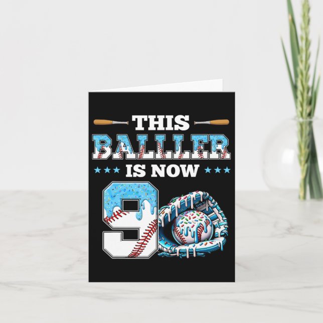 Cartão Vender Drillup 9º Festa de aniversário Boy Sport F (Frente)