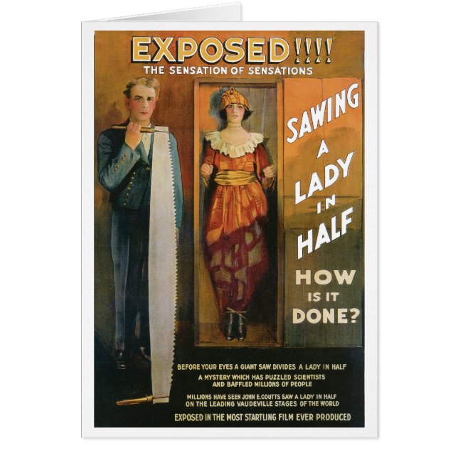Cartão Vendo uma senhora do ~ do mágico Metade do ato (Frente)