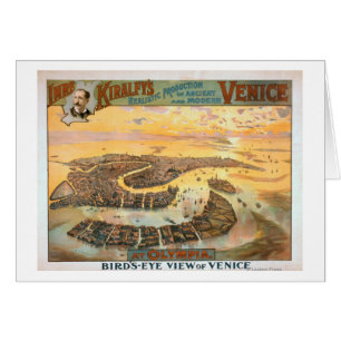 Cartão Veneza antiga e moderna na olimpíada aérea