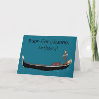 Veneza, Itália Gondola e Gondolier Birthday