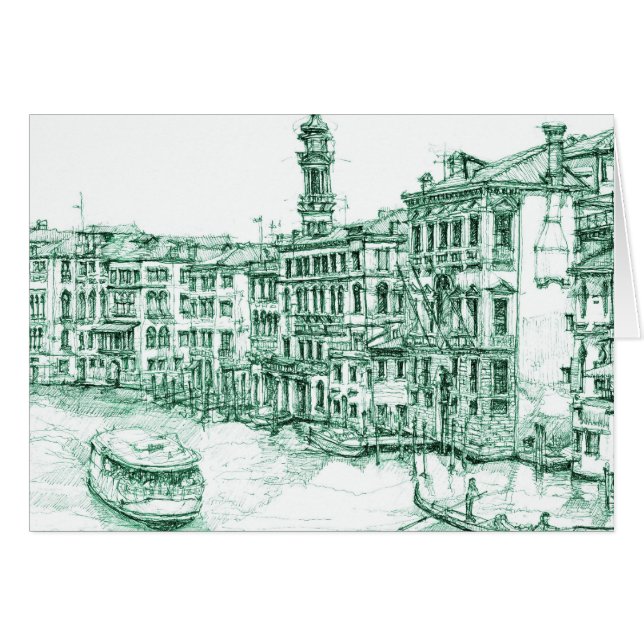 Cartão Veneza na tinta verde (Frente horizontal)