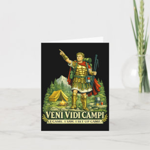 Cartão Veni Vidi Cam Cam Funny Camng Soldado Romano Latim