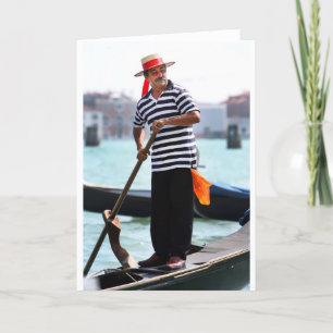 CARTÃO VENICE GONDOLIER WITH HIS HAT