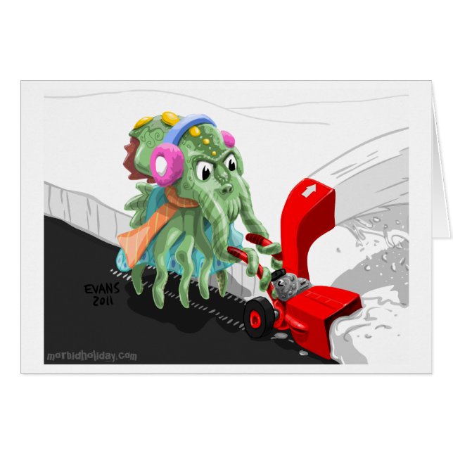 Cartão Ventilador de neve de Cthulu (Frente Horizontal)