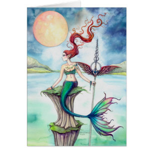 Cartão Ventos da Fantasia de Sereia da Irlanda Arte