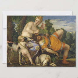 Cartão Vênus e Adonis (por Paolo Veronese)