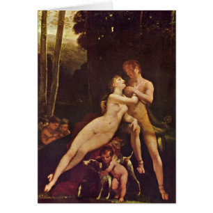 Cartão Venus e Adonis por Pierre Paul Prud'hon
