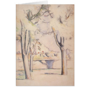 Cartão Ver pelas árvores por Paul Cezanne, Vintage Art