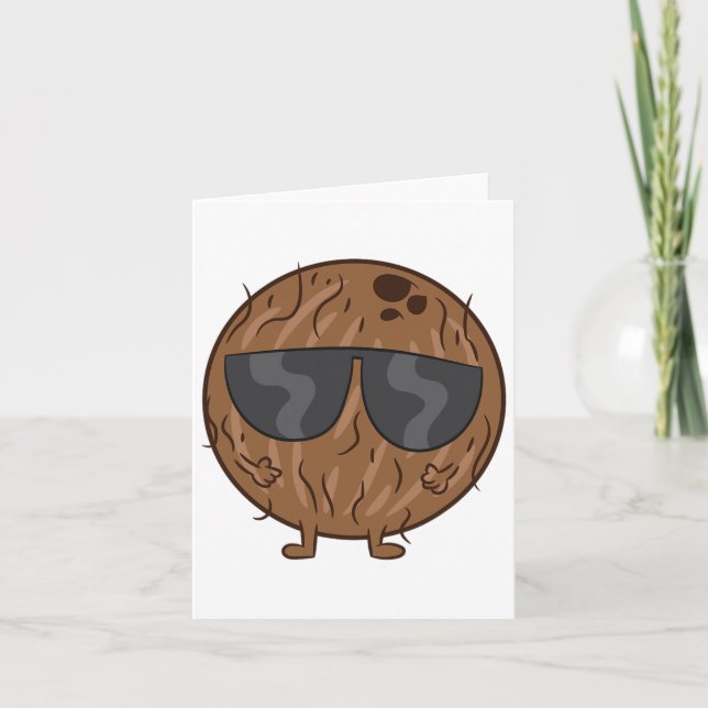 Cartão Verão de Coco Fruta Coco Com Amor Sungles Coc (Frente)