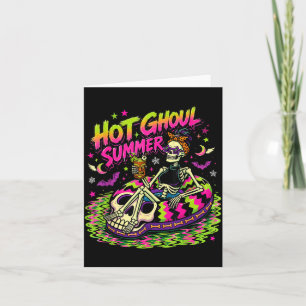 Cartão Verão de ghoul quente esqueleto engraçado assustad