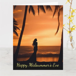 Cartão Verão de Solstício de Verão com Silhouette