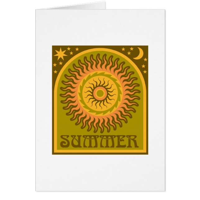 Cartão Verão dourado Sun (Frente)