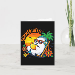 Cartão Verão engraçado de fantasmas de verão de Halloween