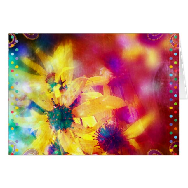 Cartão verão Flores selvagens (Frente Horizontal)