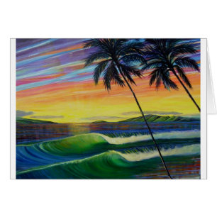 Cartão verão-tempo-por do sol-oeste-mau