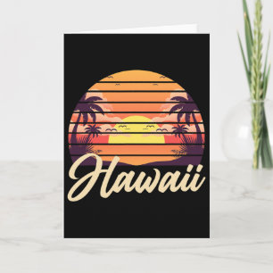 Cartão Verão Tropical Havaiano Férias Aloha Olá Retro H