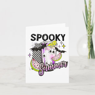 Cartão Verão Vintage Assustador Praia Halloween Café Verã