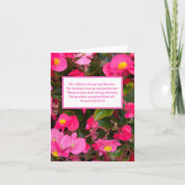 Cartão Verbos da Bíblia rosa 31:28-29