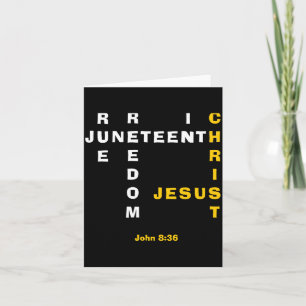Cartão verdadeira liberdade em jesus cristão juneteenth
