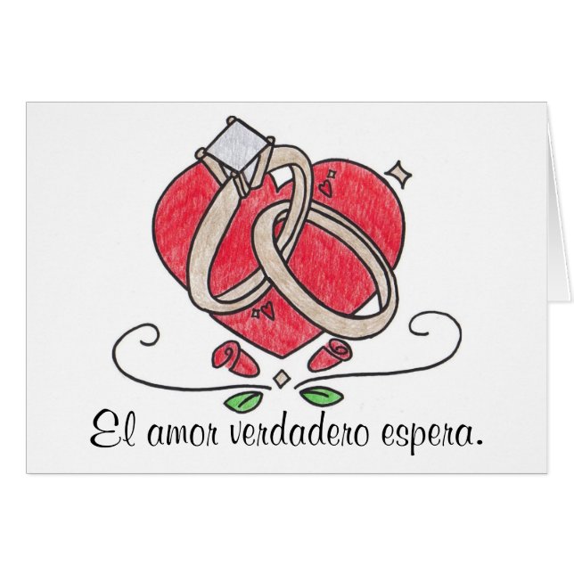Cartão Verdadero espera. do amor do EL (Frente Horizontal)