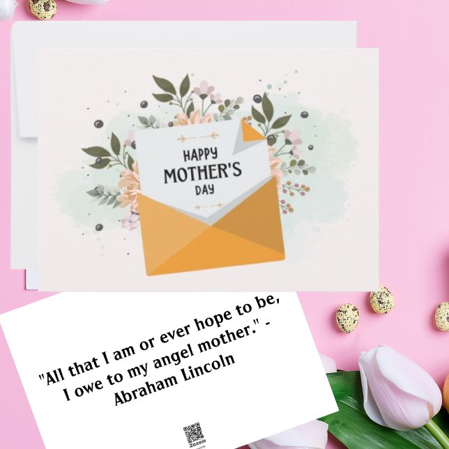 Cartão verde-branco de saudação do Dia de as mães (Criador carregado)