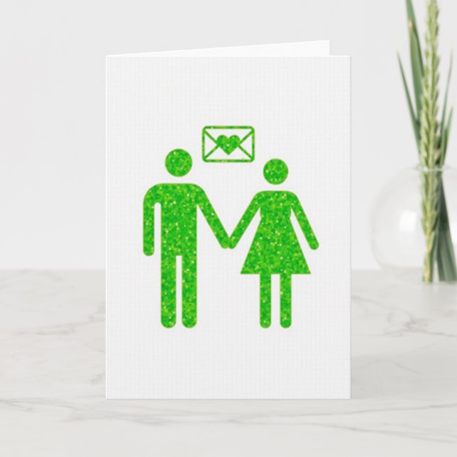Cartão Verde Brilho Conexão de Amor (Frente)