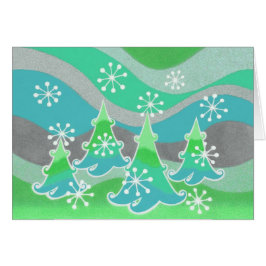 Cartão verde das árvores de inverno
