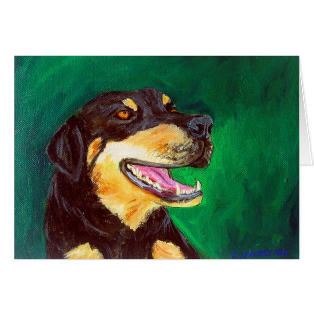 Cartão Verde de Cachorro (Frente Horizontal)