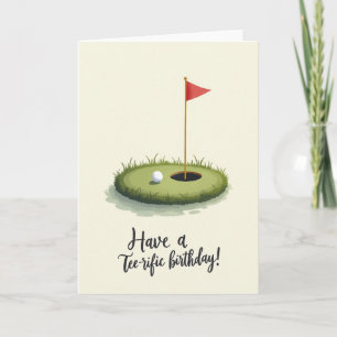 Cartão Verde de Golfe de Aniversário