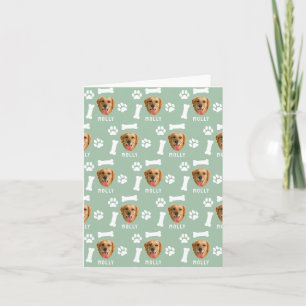 Cartão Verde de imagem e nome personalizado de Pet de cãe