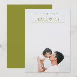 Cartão Verde de Natal Moderno para a Paz e a Alegr