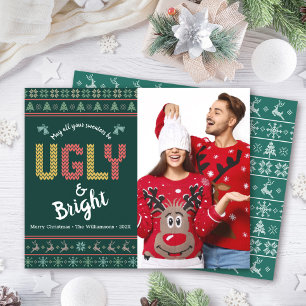 Cartão Verde de Natal Ugly Sweater Foto de Orçamen