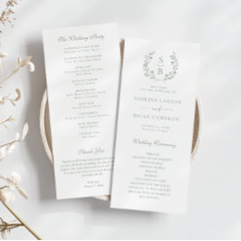 Cartão verde do Programa Monograma Wreath Sage