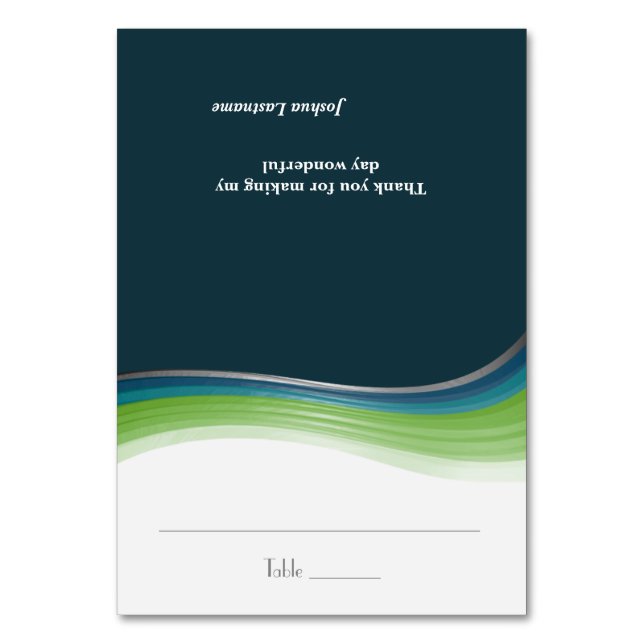 Cartão verde e azul de onda (Frente)