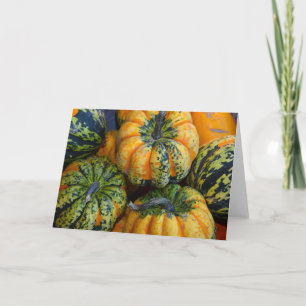 Cartão verde e laranja para abóboras