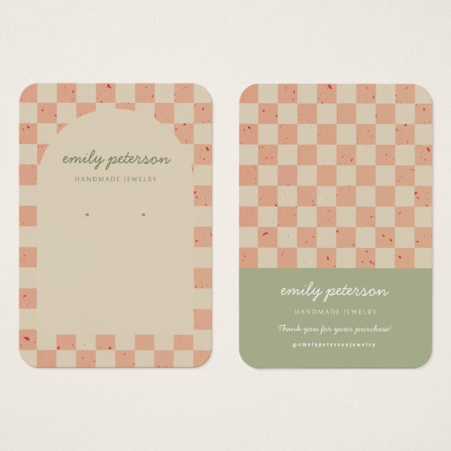 Cartão Verde Laranja de Arca Moderna (Frente & Verso)