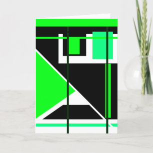 Cartão Verde limão Preto em Branco - Abstrato Geométrico