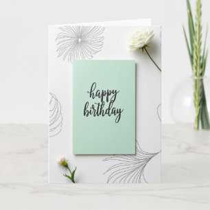 Cartão Verde-Menta de Aniversário Doce