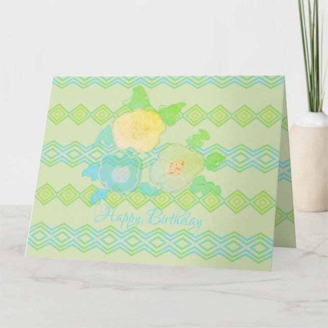 Cartão Verde Pastel E Amarelo (Frente)