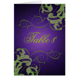 Cartão verde & roxo da mesa do rolo