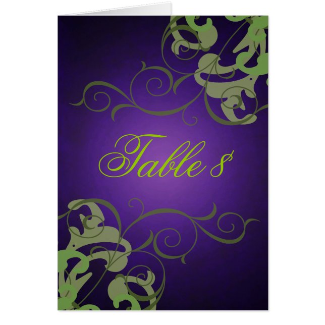 Cartão verde & roxo da mesa do rolo (Frente)
