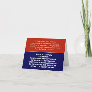 Cartão Verificações e saldos anti-trump do ditador resist