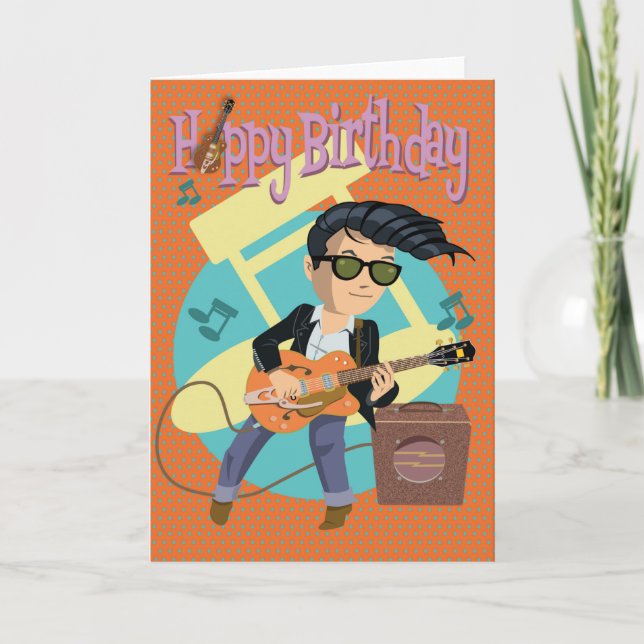 Cartão Verjaardagskaart 50ties rock & roll (Frente)